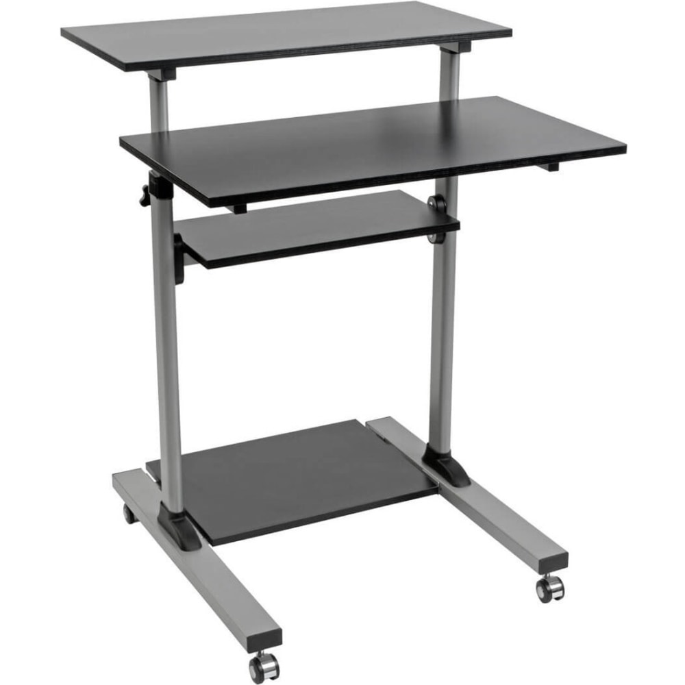 Eaton Tripp Lite Series Rolling Desk TV/Monitor Cart - 132.28 lb Capacity - 4x Shelf(ves) - Floor - Medium Density Fiberboard, Steel - Black - WWSSRC MPN:WWSSRC