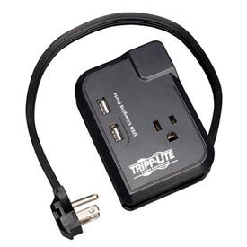 Tripp Lite TRAVELER3USB Traveler Surge Protector/Suppressor Protector w/3 Outlets 2 USB 540 Joules TRAVELER3USB