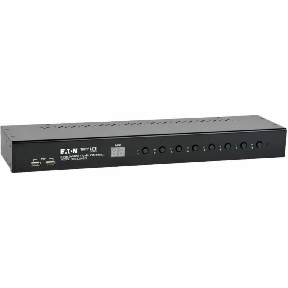 Tripp Lite 8-Port Rackmount DVI/USB KVM Switch w/ Audio & 2-Port USB Hub 1U, B043DUA8SL MPN:B043-DUA8-SL