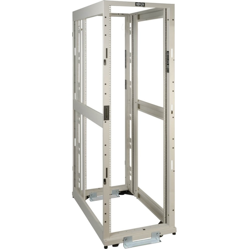 Tripp Lite 42U 4-Post Open Frame Rack White Square Hole Heavy Duty Caster, SR42UWEXPNDNR3 MPN:SR42UWEXPNDNR3