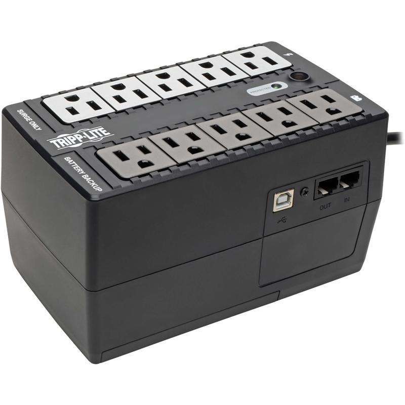 Tripp Lite by Eaton 600VA 325W Standby UPS - 10 NEMA 5-15R Outlets, 120V, 50/60 Hz, USB, 5-15P Plug, Desktop/Wall Mount - INTERNET600U MPN:INTERNET600U