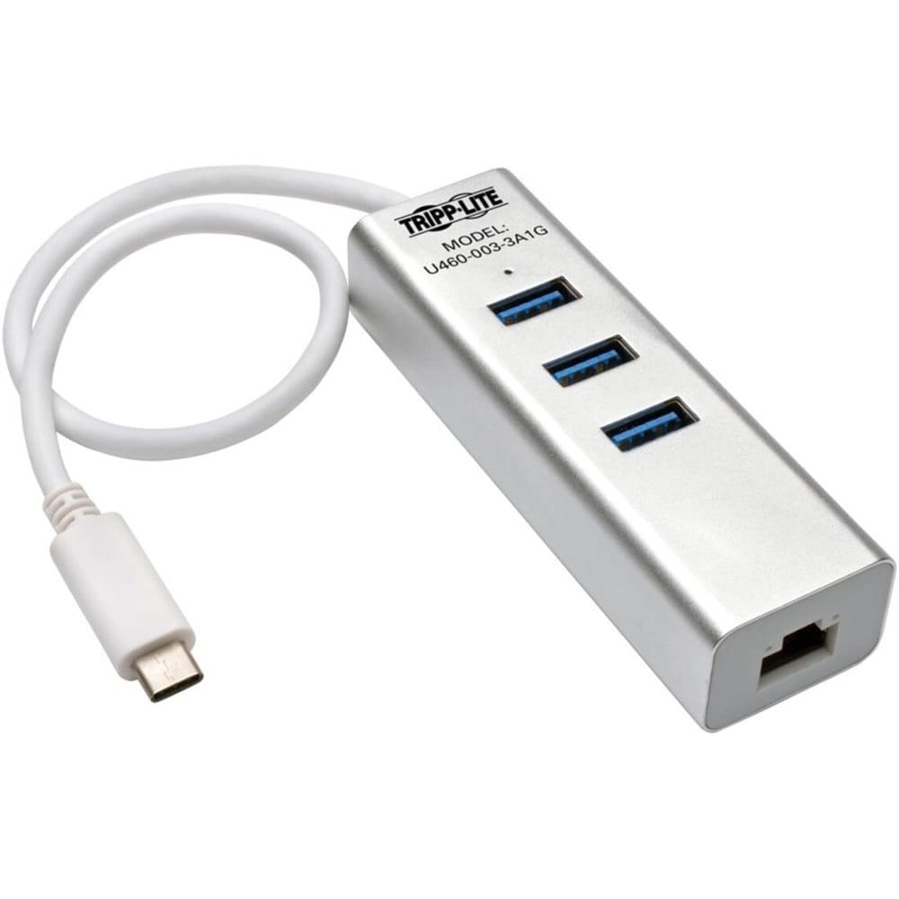 Eaton Tripp Lite series 3-Port USB 3.1 Gen 1 USB-C Portable Hub/Adapter, 3 USB-A Ports and Gigabit Ethernet Port, Thunderbolt 3 Compatible MPN:U460-003-3A1G