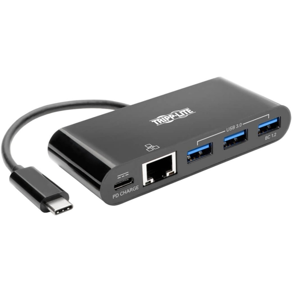 Eaton Tripp Lite series 3-Port USB C hub w/ Gigabit ethernet GbE, USB-C Charging USB Type C USB-C USB 3.1 Hub - U4600033AGBC MPN:U460-003-3AGB-C