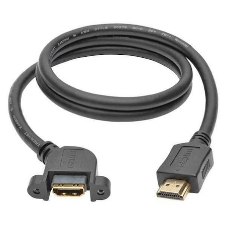 HDMI Cable, Hi Speed, Panel Mount, M/F, 3ft MPN:P569-003-MF-APM
