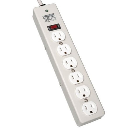 Power Strip, Surge, 5-15R, 5-15P, 6 ft., Light Gray MPN:DG206