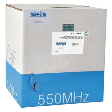 Cat6 Cable, Bulk, Solid, PVC, Blue, 1000ft MPN:N222-01K-BL