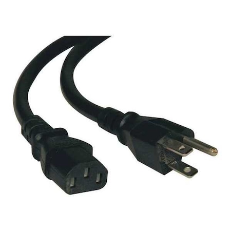 Power Cord, 5-15P to C13, 10A, 18AWG, 4ft MPN:P006-004