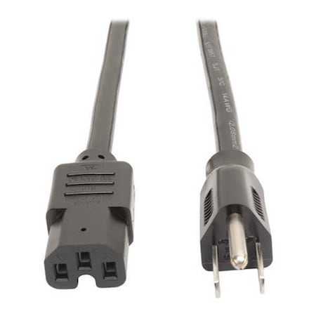 Power Cord, HD, 5-15P to C15, 15A, 14AWG, 8ft MPN:P019-008