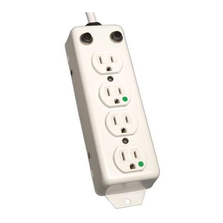 Outlet Strip, Hospital Grade, Rack Mounted, 4 5-15R-HG, 5-15P-HG, 2 ft., White MPN:PS-402-HG-OEM