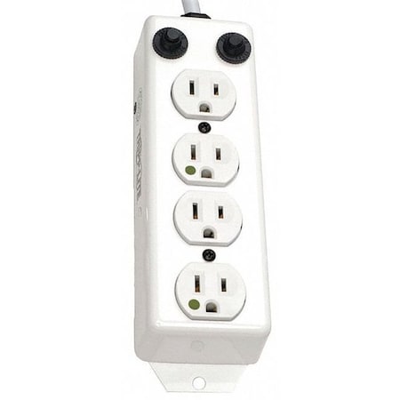 Outlet Strip, Rack Mounted, 4 5-15R-HG, 5-15P-HG, 7 ft., White MPN:PS-407-HG-OEM