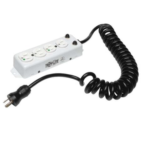 Outlet Strip, Rack Mounted, 4 5-15R-HG, 5-15P-HG, 10 ft., White MPN:PS-410-HGOEMCC