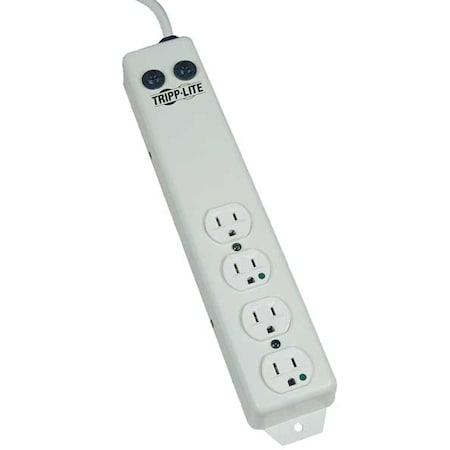 Outlet Strip, Hospital Grade, Rack Mounted, 4 5-15R-HG, 5-15P-HG, 15 ft., White MPN:PS-415-HG-OEM