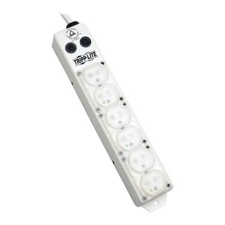 Outlet Strip, Hospital Grade, 6 5-15R-HG, 5-15P-HG, 7 ft., White MPN:PS-607-HG-OEM