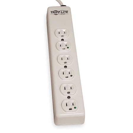 Outlet Strip, Hospital Grade, 6 5-15R-HG, 5-15P-HG, 15 ft., White MPN:PS-615-HG