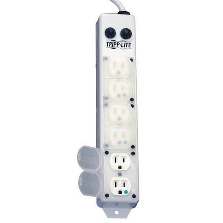 Outlet Strip, Hospital Grade, 6 5-15R-HG, 5-15P-HG, 15 ft., White MPN:PS-615-HG-OEM