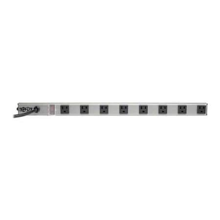 Power Strip, Rack Mounted, 5-15R, 5-15P, 15 ft., Black/Silver MPN:PS2408RA