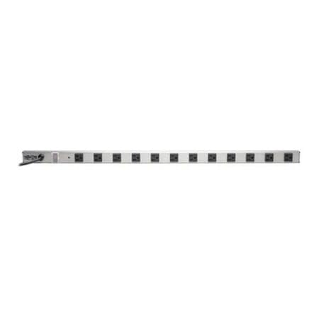 Power Strip, Rack Mounted, 5-15R, 5-15P, 6 ft., Black/Silver MPN:PS361206