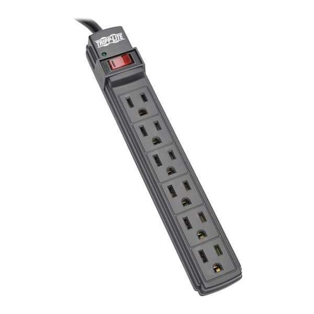 Power Strip, 5-15R, 5-15P, 6 ft., Black MPN:PS66B