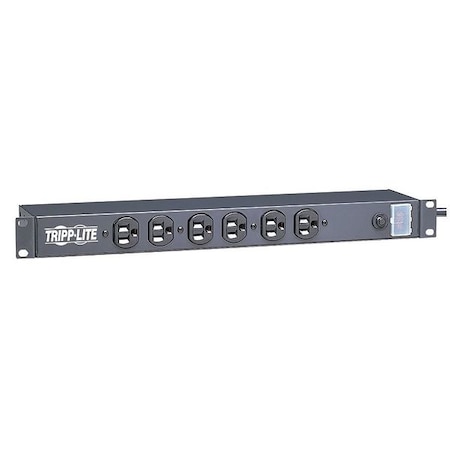 Power Strip, Surge, Rack Mounted, 5-15R, 5-15P, 15 ft., Black MPN:RS-1215