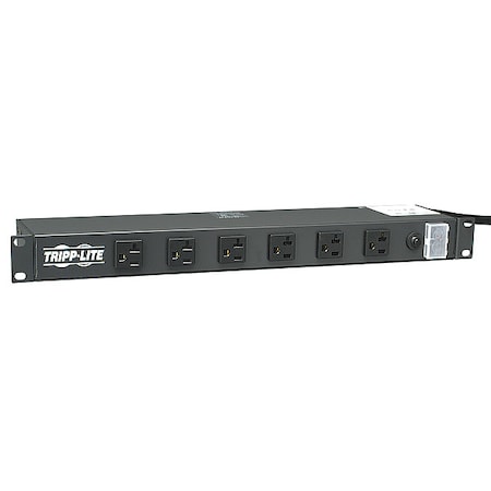 Power Strip, Surge, Rack Mounted, 5-20R, 5-20P, 15 ft., Black MPN:RS1215-20