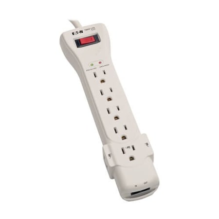 Power Strip, Surge, 5-15R, 5-15P, 7 ft., Light Gray MPN:SUPER7TEL