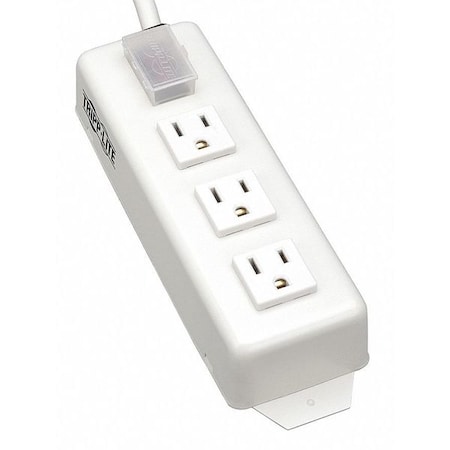 Outlet Strip, SJT, 3 5-15R, 5-15P, 6 ft., Light Gray MPN:TLM306NC