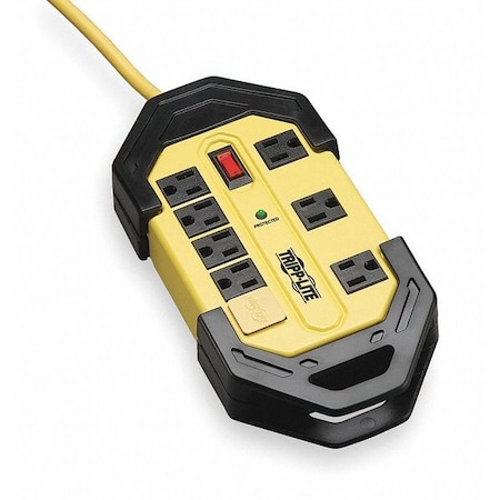 Outlet Strip, Surge, 8 5-15R, 5-15P, 12 ft., Black/Yellow MPN:TLM812SA