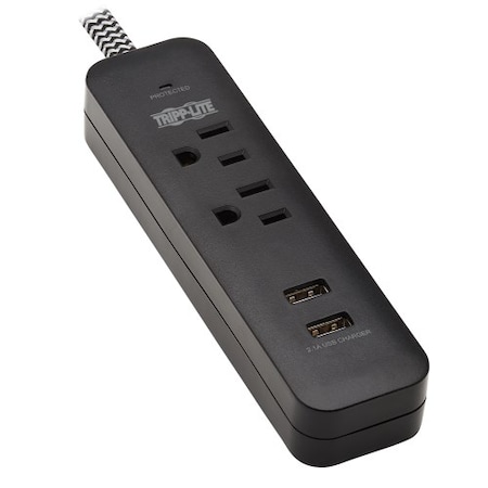 OutletStrip, Black, 6-3/16in, 2Outlets MPN:TLP206USB
