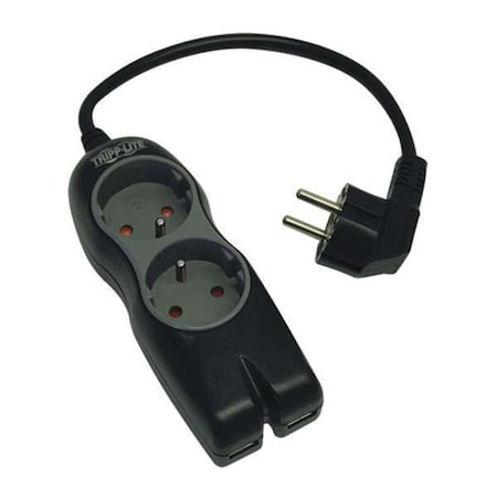 Power Strip, Surge, French/Belgian, French, 1 ft., Black MPN:TLP2USBF