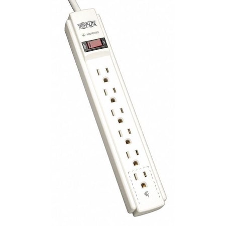 Outlet Strip, Surge, 6 5-15R, 5-15P, 4 ft., Gray MPN:TLP604