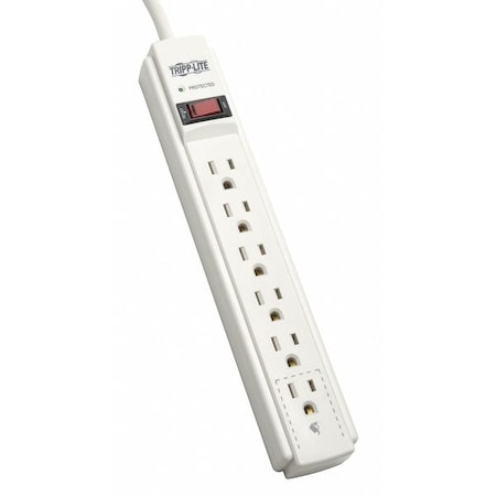 Outlet Strip, Surge, 6 5-15R, 5-15P, 6 ft., Light Gray MPN:TLP606