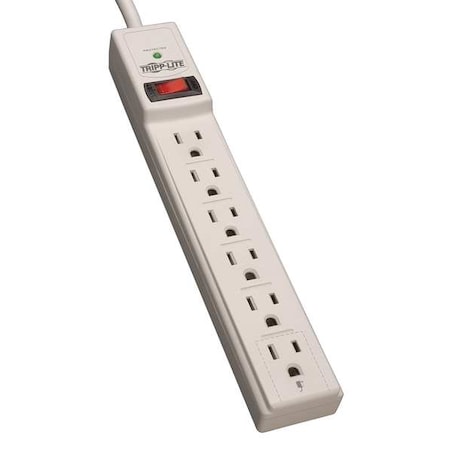 Outlet Strip, Surge, 6 5-15R, 5-15P, 6 ft., White MPN:TLP606TAA