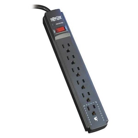 Outlet Strip, Surge, 5-15R, 5-15P, 15 ft., Black MPN:TLP615B
