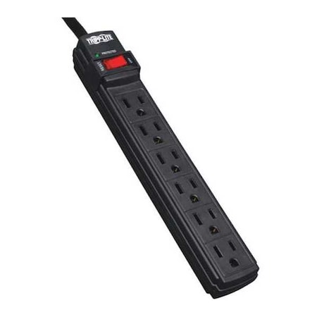 Power Strip, Surge, 5-15R, 5-15P, 6 ft., Black MPN:TLP6B