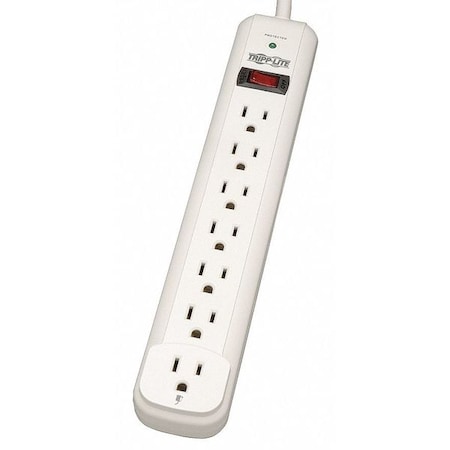 Outlet Strip, Surge, 7 5-15R, 5-15P, 25 ft., Light Gray MPN:TLP725