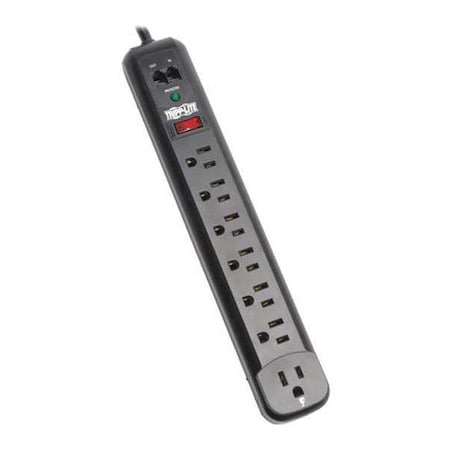 Power Strip, Surge, Modem/Fax Protection, 5-15R, 5-15P, 6 ft., Black MPN:TLP76RBTEL