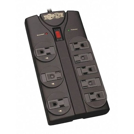 Outlet Strip, Surge, 5-15R, 5-15P, 8 ft., Black MPN:TLP808B