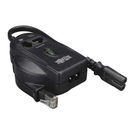 Power Strip, Surge, Tel/Ethernet Protection, C8 2-prong, IEC-320-C8, 0 ft., Black MPN:TRAVELERC8