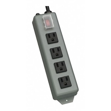 Power Strip, Industrial, 5-15R, 5-15P, 6 ft., Gray MPN:UL603CB-6