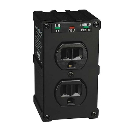 Plug Adapter, Surge, 5-15R, 5-15P, 0 ft., Black MPN:ULTRABLOK