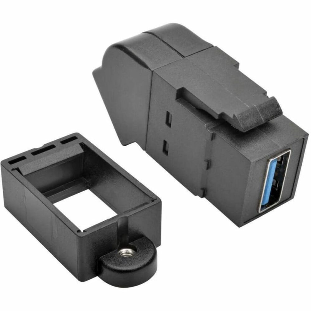 Tripp Lite USB 3.0 Keystone Panel Mount Coupler Angled F/F All in One Black, U325000KPABK MPN:U325-000-KPA-BK