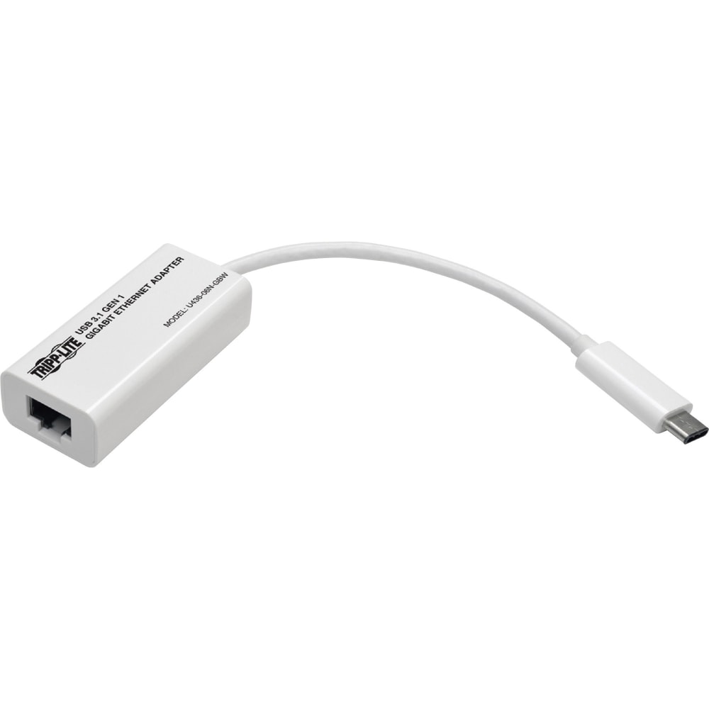 Eaton Tripp Lite Series USB-C to Gigabit Network Adapter, Thunderbolt 3 Compatibility - White - USB 3.1 - 1 Port(s) - 1 - Twisted Pair MPN:U436-06N-GBW