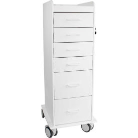 TrippNT™ Tall Locking 6 Drawer Medical Cart White 16