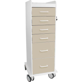 TrippNT™ Tall Locking 6 Drawer Medical Cart Almond Beige 16