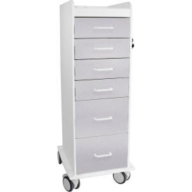 TrippNT™ Tall Locking 6 Drawer Medical Cart Silver Metallic 16