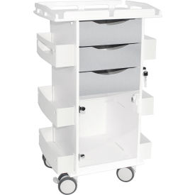 TrippNT™ Core DX Cart with Hinged Door & Railed Top White with Silver Metallic 53531