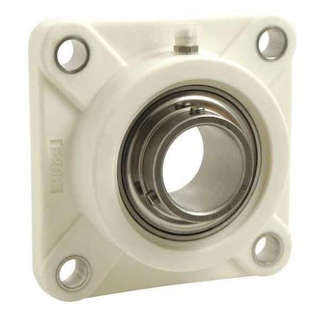 4 Holes, 2 Bolt Flange Bearing, Radial Ball, 1.4375 in Dia, Stainless Steel, Set Screw MPN:2101100128