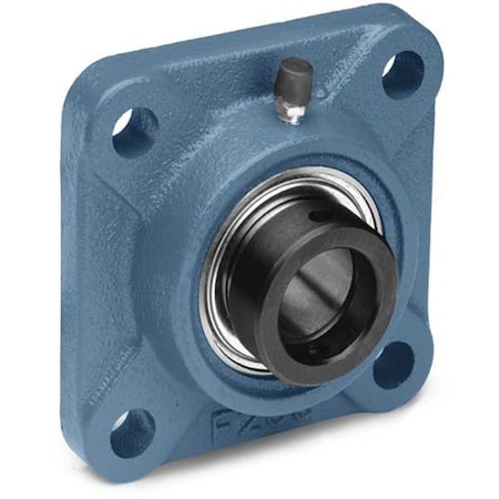 4 Holes, Square Housing, 4 Bolt Flange Bearing, Radial Ball, 2 in Dia, Cast Iron, Eccentric Locking Collar MPN:HCFU210-32