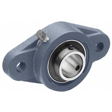 2 Holes, Rhombus Housing, 2 Bolt Flange Bearing, Radial Ball, 1/2 in Dia, Cast Iron, Set Screw MPN:UCFL201-8S (40MM)