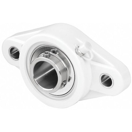 2 Holes, Rhombus Housing, 2 Bolt Flange Bearing, Radial Ball, 1-1/4 in Dia, Polymer, Set Screw MPN:UCFLPL206-20SS